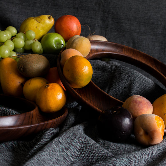 wooden fruit platter órbita