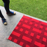 80 x 240 cm red tzompantli rug