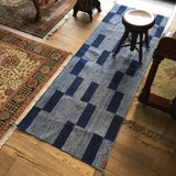 80 x 240 cm blue coatepantli rug